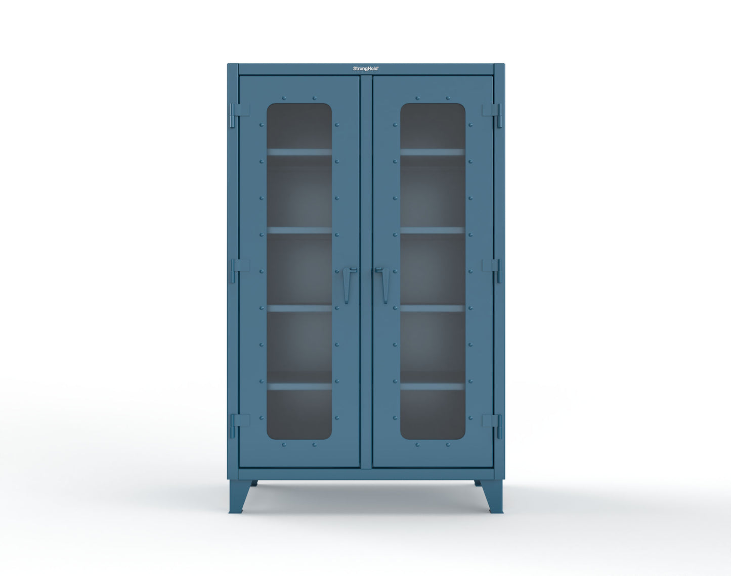 Extreme Duty 12 GA Clear View Double Shift Cabinet with 8 Shelves - 48 In. W x 24 In. D x 78 In. H - 46-DS-LD-248-5001