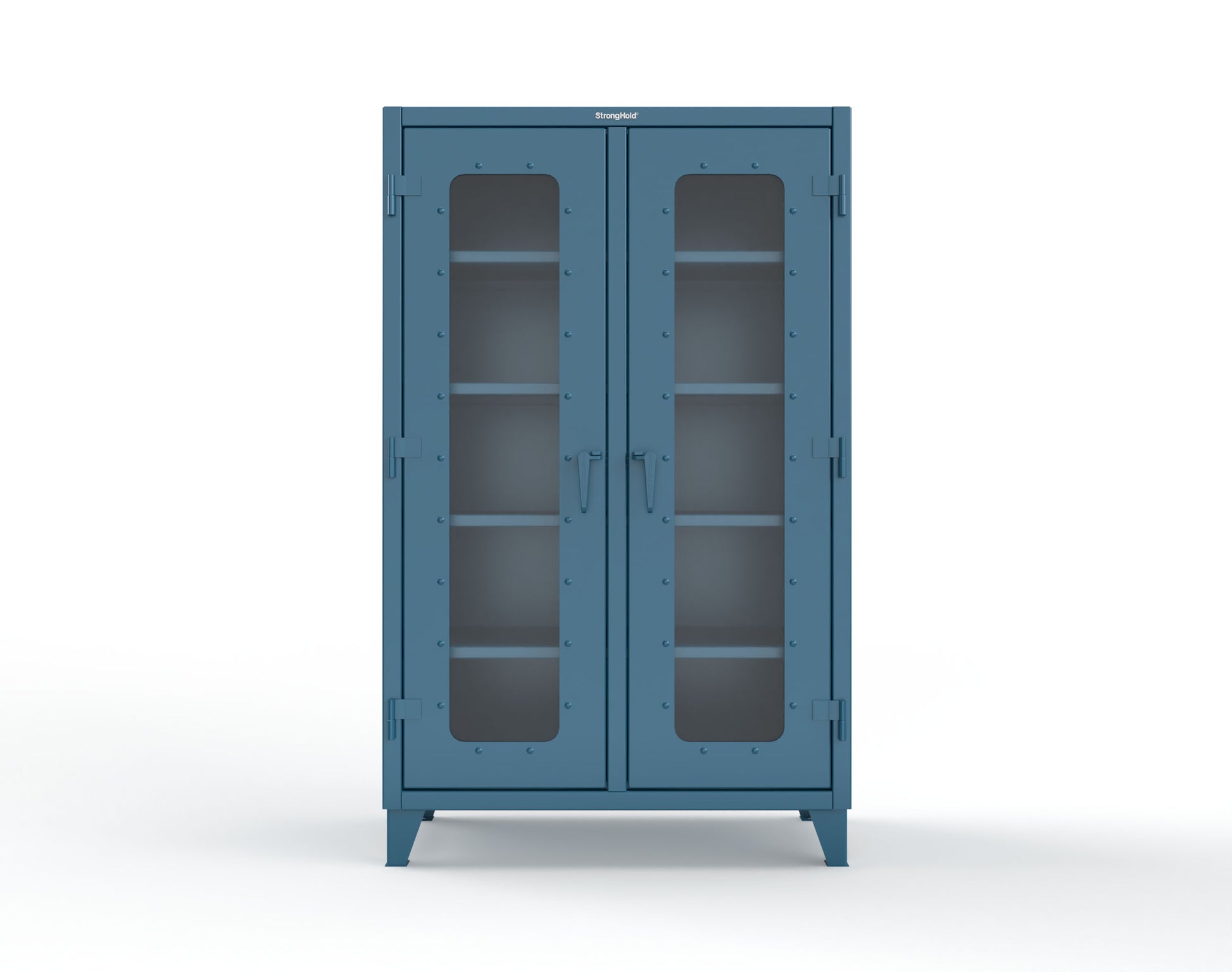 Extreme Duty 12 GA Clear View Double Shift Cabinet with 8 Shelves - 48 In. W x 24 In. D x 78 In. H - 46-DS-LD-248-5001
