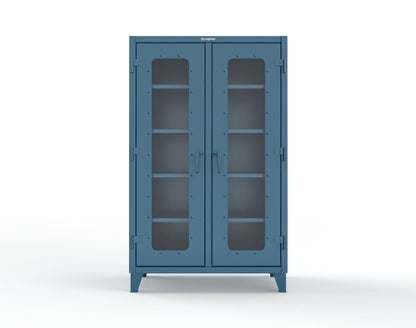 Extreme Duty 12 GA Clear View Double Shift Cabinet with 8 Shelves - 48 In. W x 24 In. D x 78 In. H - 46-DS-LD-248-5001