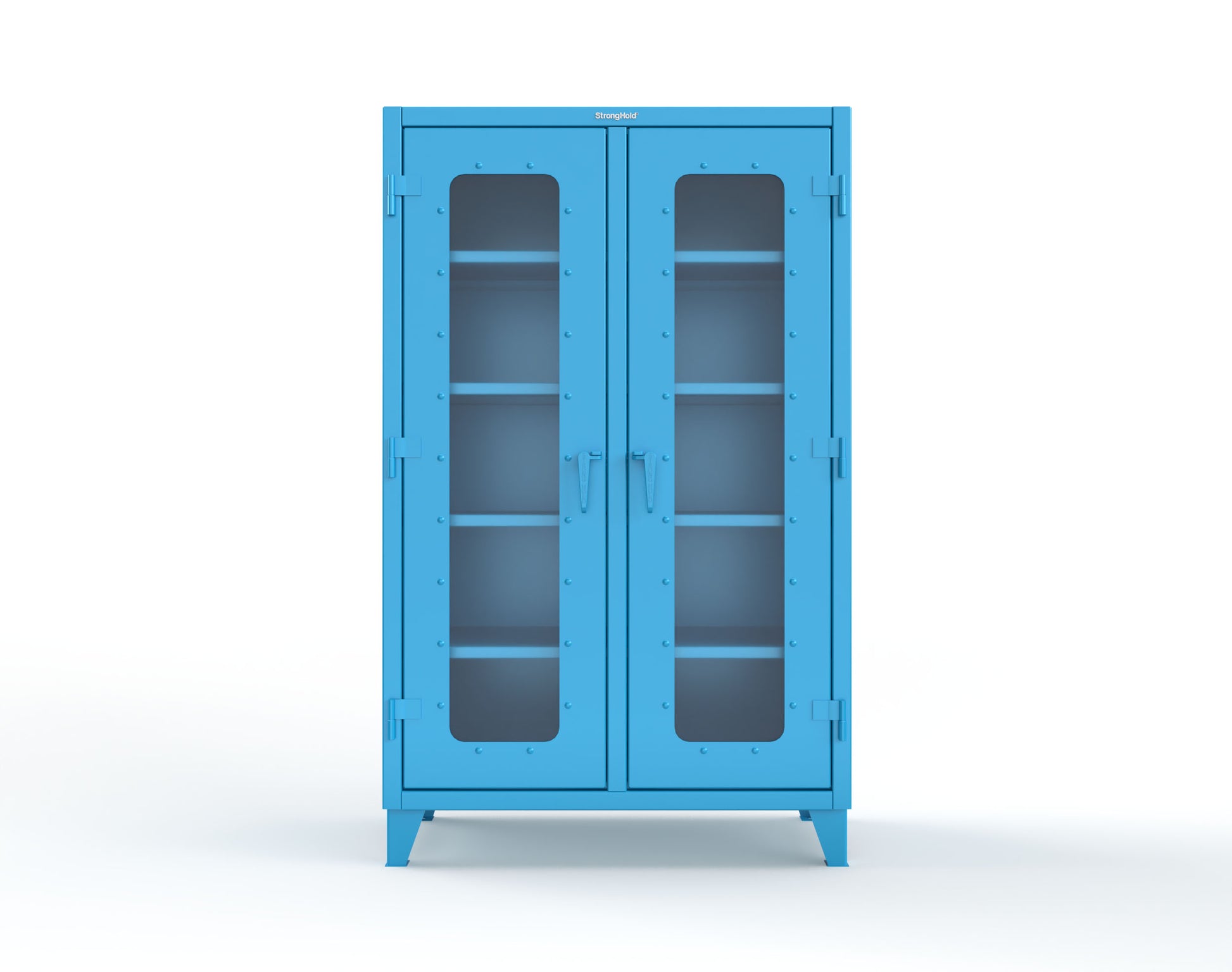 Extreme Duty 12 GA Clear View Double Shift Cabinet with 8 Shelves - 48 In. W x 24 In. D x 78 In. H - 46-DS-LD-248-5012