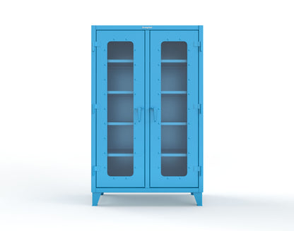 Extreme Duty 12 GA Clear View Double Shift Cabinet with 8 Shelves - 48 In. W x 24 In. D x 78 In. H - 46-DS-LD-248-5012