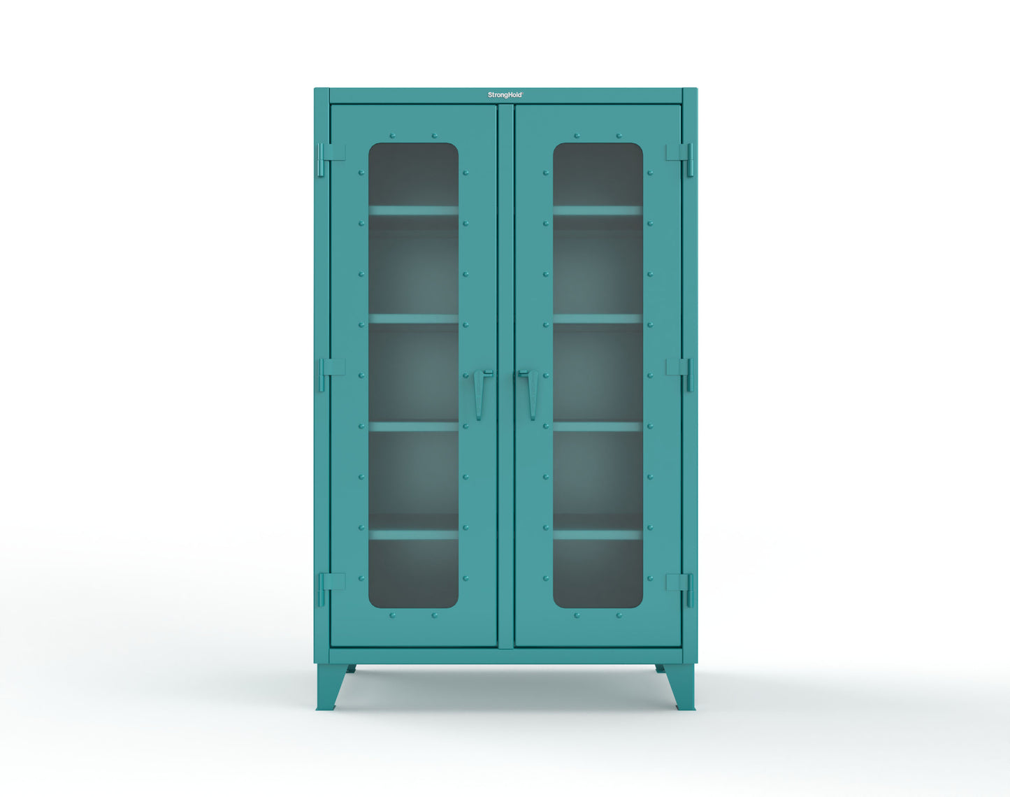 Extreme Duty 12 GA Clear View Double Shift Cabinet with 8 Shelves - 48 In. W x 24 In. D x 78 In. H - 46-DS-LD-248-5021