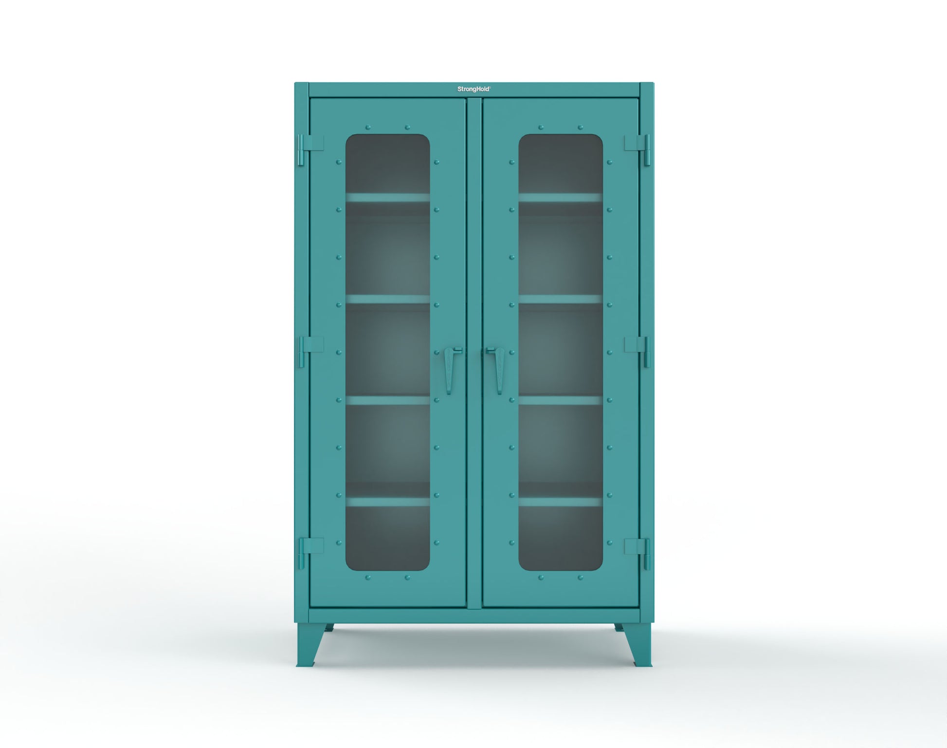 Extreme Duty 12 GA Clear View Double Shift Cabinet with 8 Shelves - 48 In. W x 24 In. D x 78 In. H - 46-DS-LD-248-5021