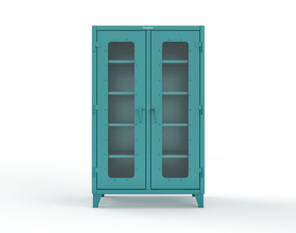 Extreme Duty 12 GA Clear View Double Shift Cabinet with 8 Shelves - 48 In. W x 24 In. D x 78 In. H - 46-DS-LD-248-5021