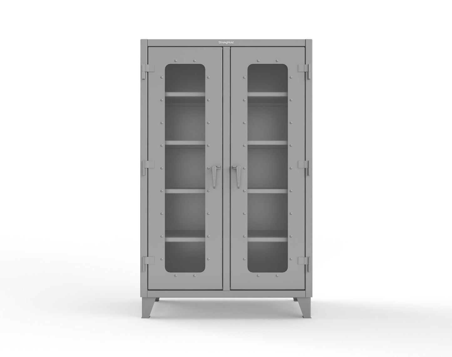 Extreme Duty 12 GA Clear View Double Shift Cabinet with 8 Shelves - 48 In. W x 24 In. D x 78 In. H - 46-DS-LD-248-7037