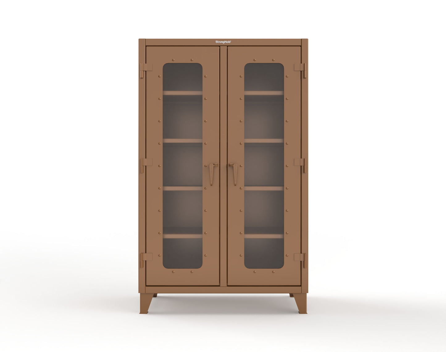 Extreme Duty 12 GA Clear View Double Shift Cabinet with 8 Shelves - 48 In. W x 24 In. D x 78 In. H - 46-DS-LD-248-8008