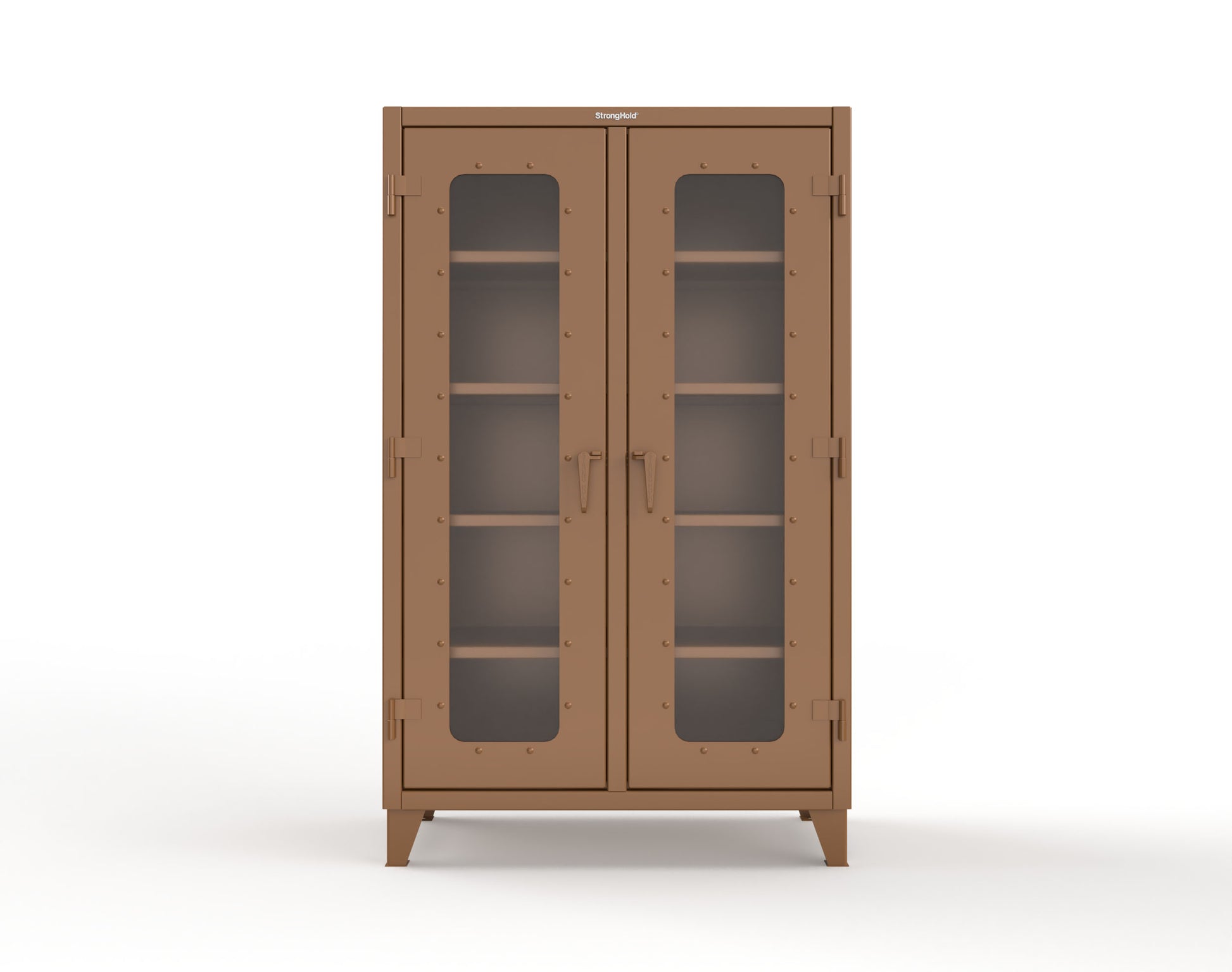 Extreme Duty 12 GA Clear View Double Shift Cabinet with 8 Shelves - 48 In. W x 24 In. D x 78 In. H - 46-DS-LD-248-8008