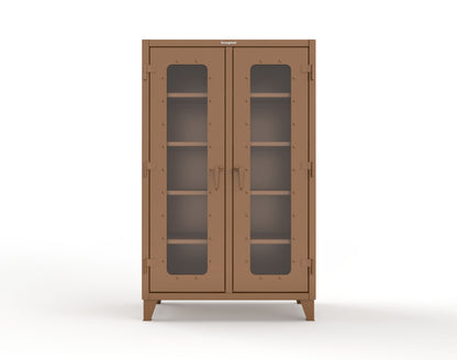 Extreme Duty 12 GA Clear View Double Shift Cabinet with 8 Shelves - 48 In. W x 24 In. D x 78 In. H - 46-DS-LD-248-8008