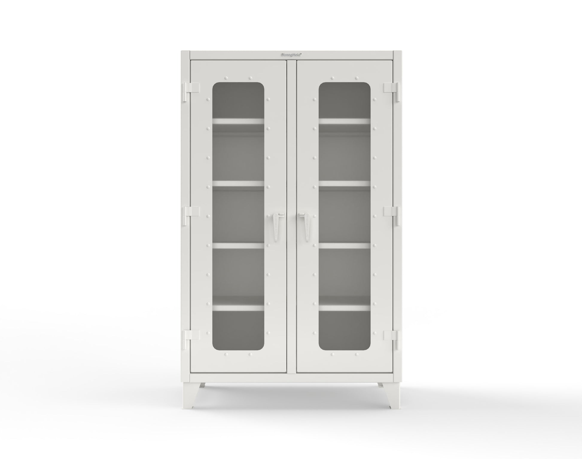 Extreme Duty 12 GA Clear View Double Shift Cabinet with 8 Shelves - 48 In. W x 24 In. D x 78 In. H - 46-DS-LD-248-9003