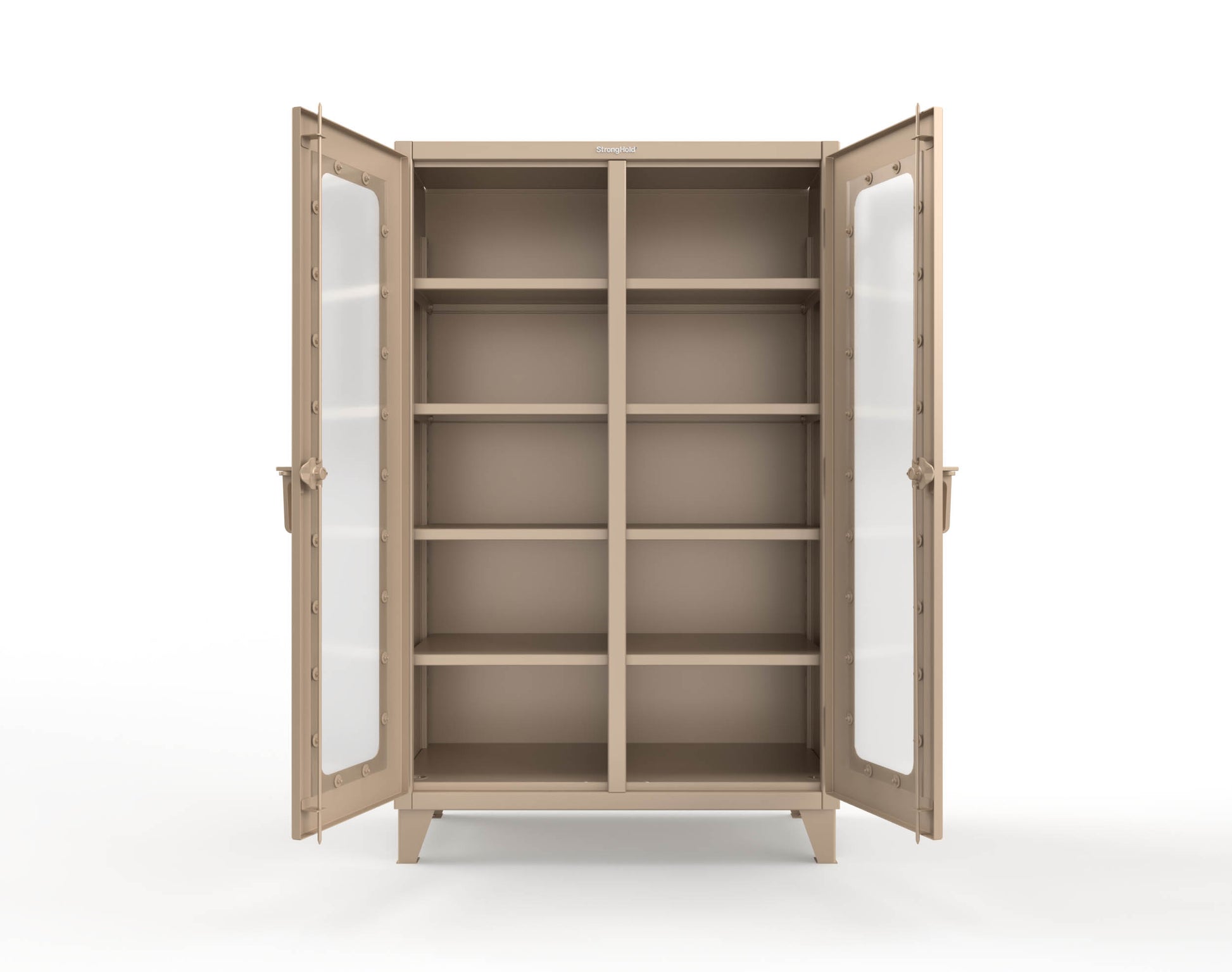 Extreme Duty 12 GA Clear View Double Shift Cabinet with 8 Shelves - 48 In. W x 24 In. D x 78 In. H - 46-DS-LD-248-1019