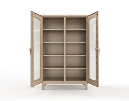 Extreme Duty 12 GA Clear View Double Shift Cabinet with 8 Shelves - 48 In. W x 24 In. D x 78 In. H - 46-DS-LD-248-1019