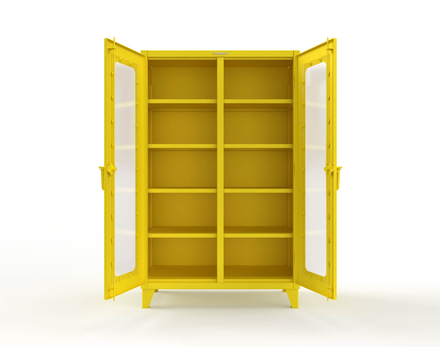 Extreme Duty 12 GA Clear View Double Shift Cabinet with 8 Shelves - 48 In. W x 24 In. D x 78 In. H - 46-DS-LD-248-1021