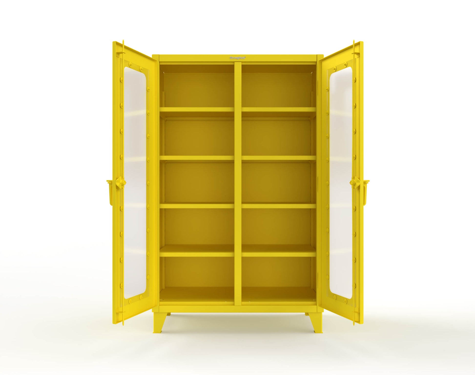 Extreme Duty 12 GA Clear View Double Shift Cabinet with 8 Shelves - 48 In. W x 24 In. D x 78 In. H - 46-DS-LD-248-1021