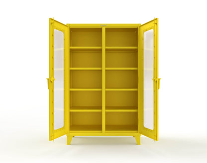 Extreme Duty 12 GA Clear View Double Shift Cabinet with 8 Shelves - 48 In. W x 24 In. D x 78 In. H - 46-DS-LD-248-1021