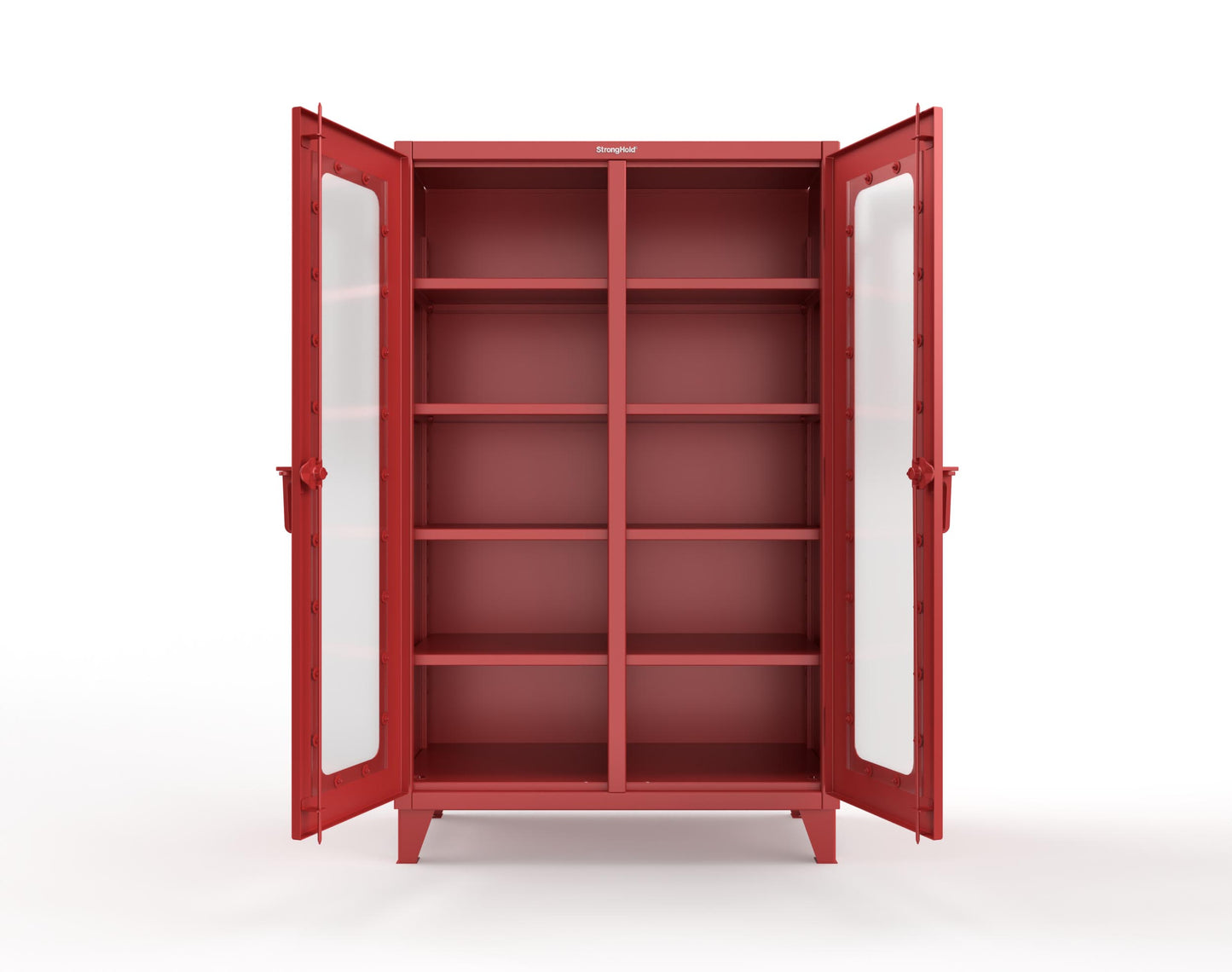 Extreme Duty 12 GA Clear View Double Shift Cabinet with 8 Shelves - 48 In. W x 24 In. D x 78 In. H - 46-DS-LD-248-3001
