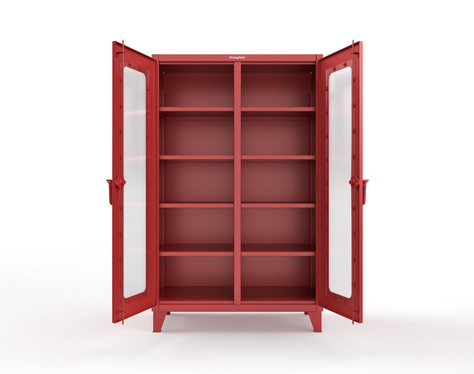 Extreme Duty 12 GA Clear View Double Shift Cabinet with 8 Shelves - 48 In. W x 24 In. D x 78 In. H - 46-DS-LD-248-3001