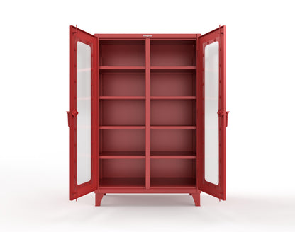 Extreme Duty 12 GA Clear View Double Shift Cabinet with 8 Shelves - 48 In. W x 24 In. D x 78 In. H - 46-DS-LD-248-3001
