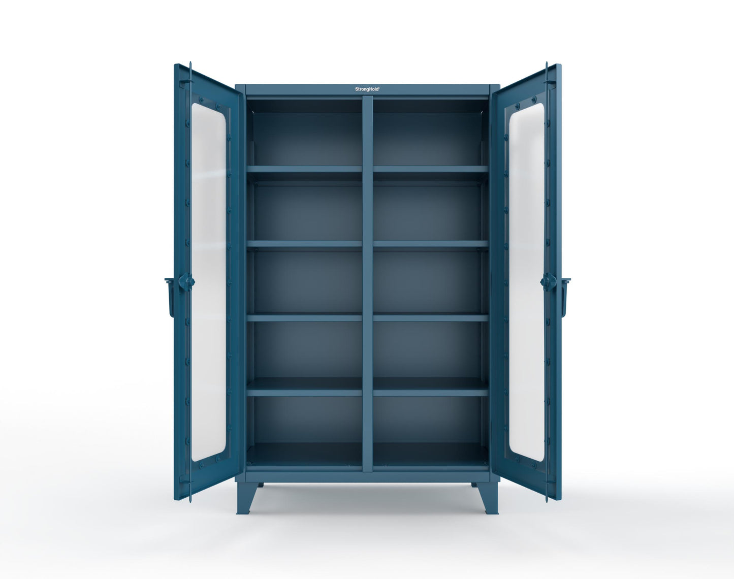 Extreme Duty 12 GA Clear View Double Shift Cabinet with 8 Shelves - 48 In. W x 24 In. D x 78 In. H - 46-DS-LD-248-5001