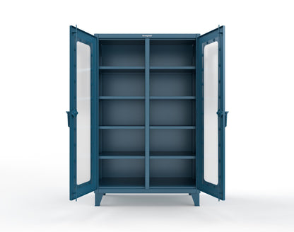 Extreme Duty 12 GA Clear View Double Shift Cabinet with 8 Shelves - 48 In. W x 24 In. D x 78 In. H - 46-DS-LD-248-5001