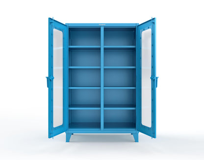 Extreme Duty 12 GA Clear View Double Shift Cabinet with 8 Shelves - 48 In. W x 24 In. D x 78 In. H - 46-DS-LD-248-5012