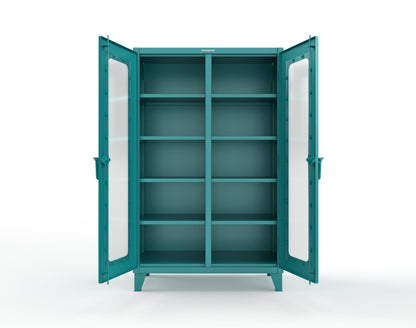 Extreme Duty 12 GA Clear View Double Shift Cabinet with 8 Shelves - 48 In. W x 24 In. D x 78 In. H - 46-DS-LD-248-5021
