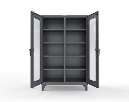 Extreme Duty 12 GA Clear View Double Shift Cabinet with 8 Shelves - 48 In. W x 24 In. D x 78 In. H - 46-DS-LD-248-7024