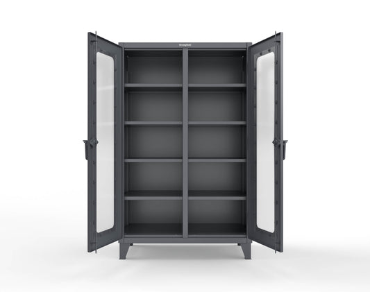 Extreme Duty 12 GA Clear View Double Shift Cabinet with 8 Shelves - 48 In. W x 24 In. D x 78 In. H - 46-DS-LD-248-7024
