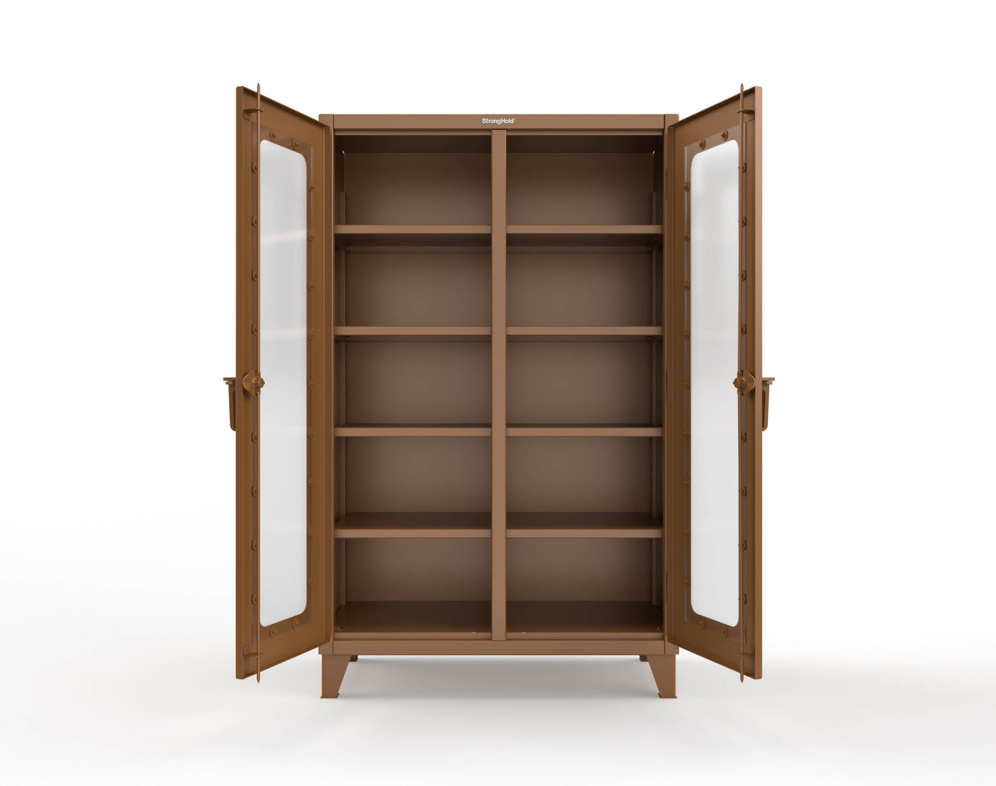 Extreme Duty 12 GA Clear View Double Shift Cabinet with 8 Shelves - 48 In. W x 24 In. D x 78 In. H - 46-DS-LD-248-8008
