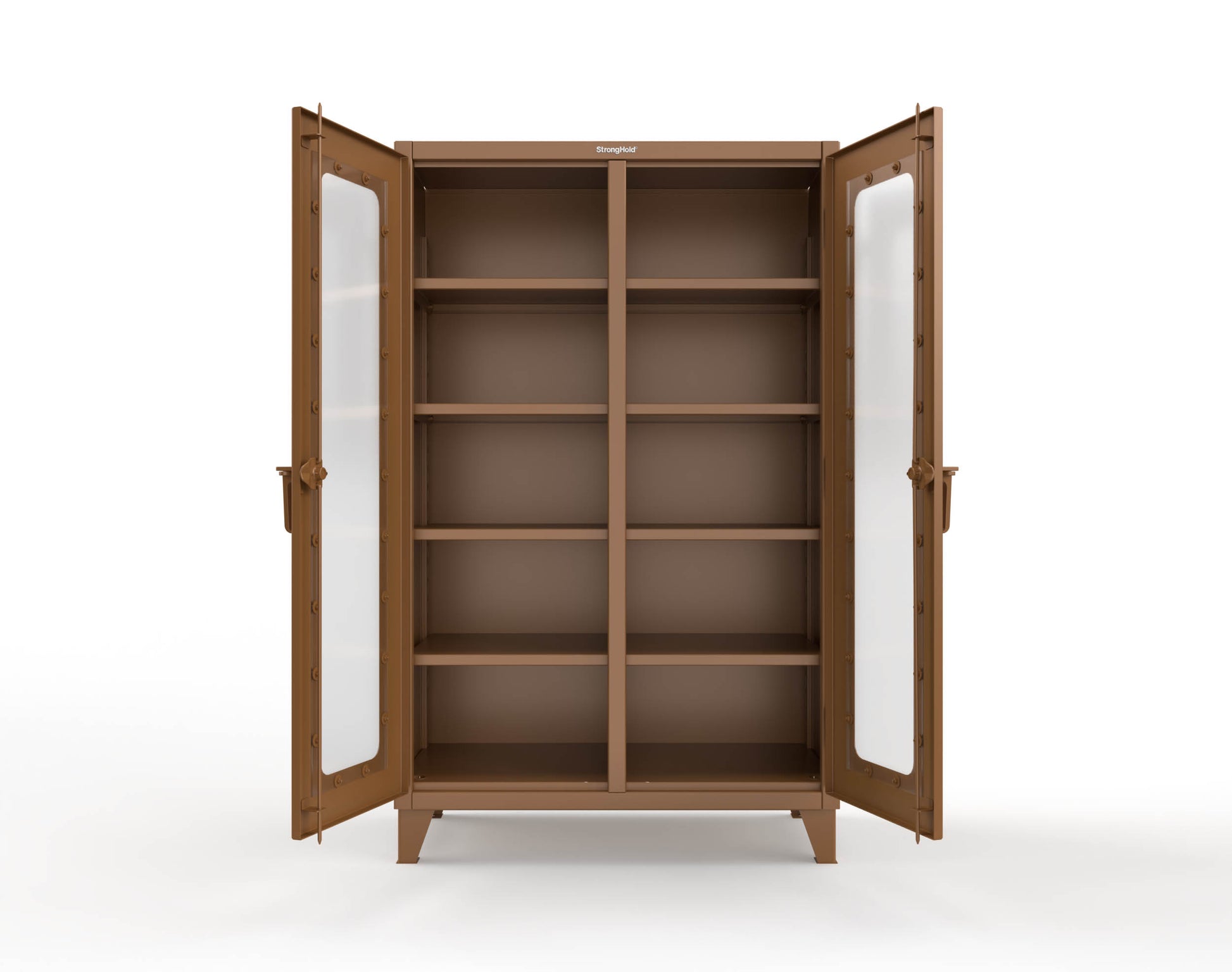 Extreme Duty 12 GA Clear View Double Shift Cabinet with 8 Shelves - 48 In. W x 24 In. D x 78 In. H - 46-DS-LD-248-8008