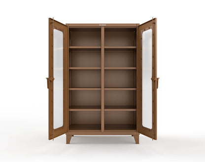 Extreme Duty 12 GA Clear View Double Shift Cabinet with 8 Shelves - 48 In. W x 24 In. D x 78 In. H - 46-DS-LD-248-8008