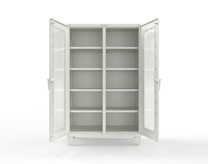 Extreme Duty 12 GA Clear View Double Shift Cabinet with 8 Shelves - 48 In. W x 24 In. D x 78 In. H - 46-DS-LD-248-9003