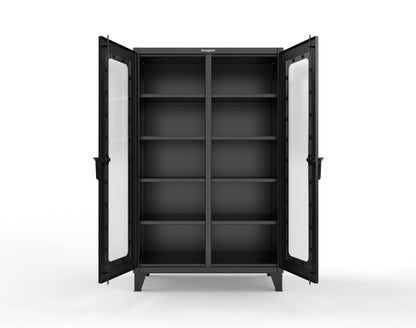 Extreme Duty 12 GA Clear View Double Shift Cabinet with 8 Shelves - 48 In. W x 24 In. D x 78 In. H - 46-DS-LD-248-9005