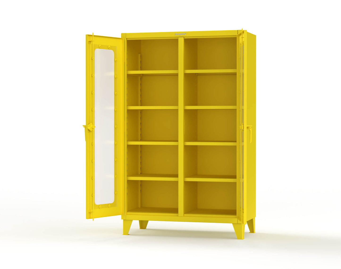 Extreme Duty 12 GA Clear View Double Shift Cabinet with 8 Shelves - 48 In. W x 24 In. D x 78 In. H - 46-DS-LD-248-1021