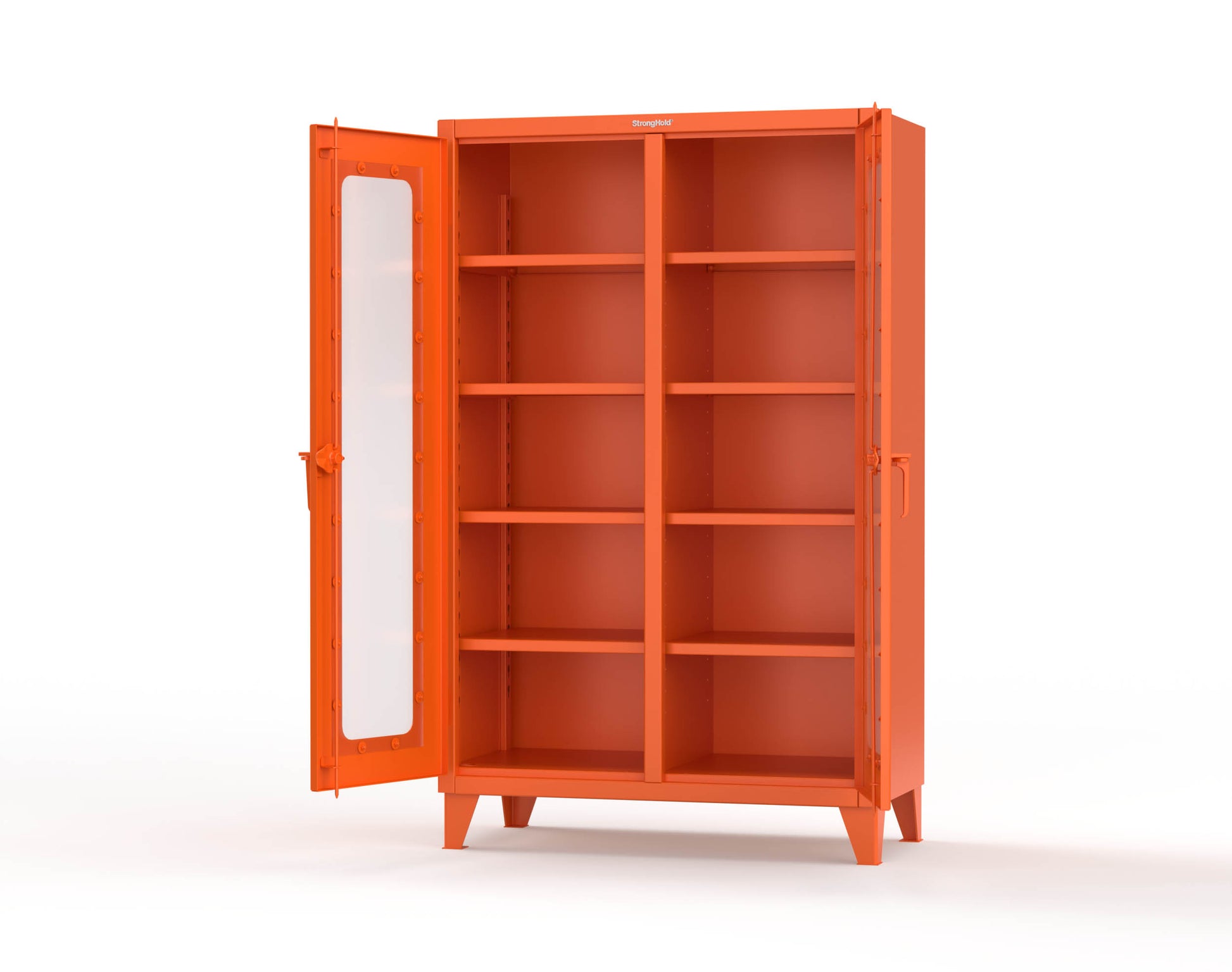 Extreme Duty 12 GA Clear View Double Shift Cabinet with 8 Shelves - 48 In. W x 24 In. D x 78 In. H - 46-DS-LD-248-2009