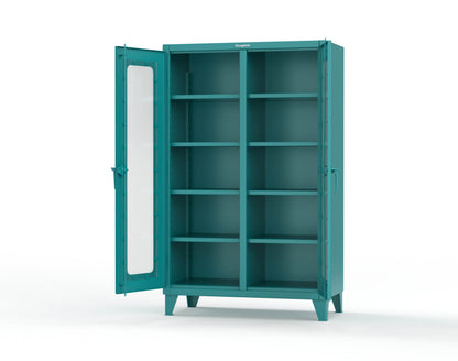 Extreme Duty 12 GA Clear View Double Shift Cabinet with 8 Shelves - 48 In. W x 24 In. D x 78 In. H - 46-DS-LD-248-5021