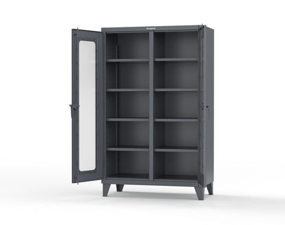 Extreme Duty 12 GA Clear View Double Shift Cabinet with 8 Shelves - 48 In. W x 24 In. D x 78 In. H - 46-DS-LD-248-7024