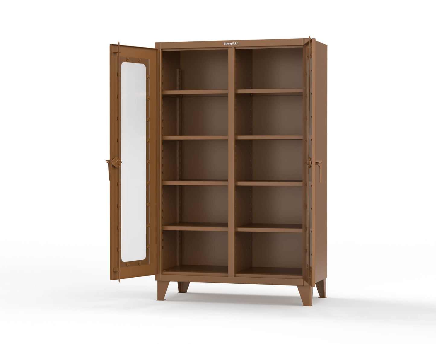 Extreme Duty 12 GA Clear View Double Shift Cabinet with 8 Shelves - 48 In. W x 24 In. D x 78 In. H - 46-DS-LD-248-8008