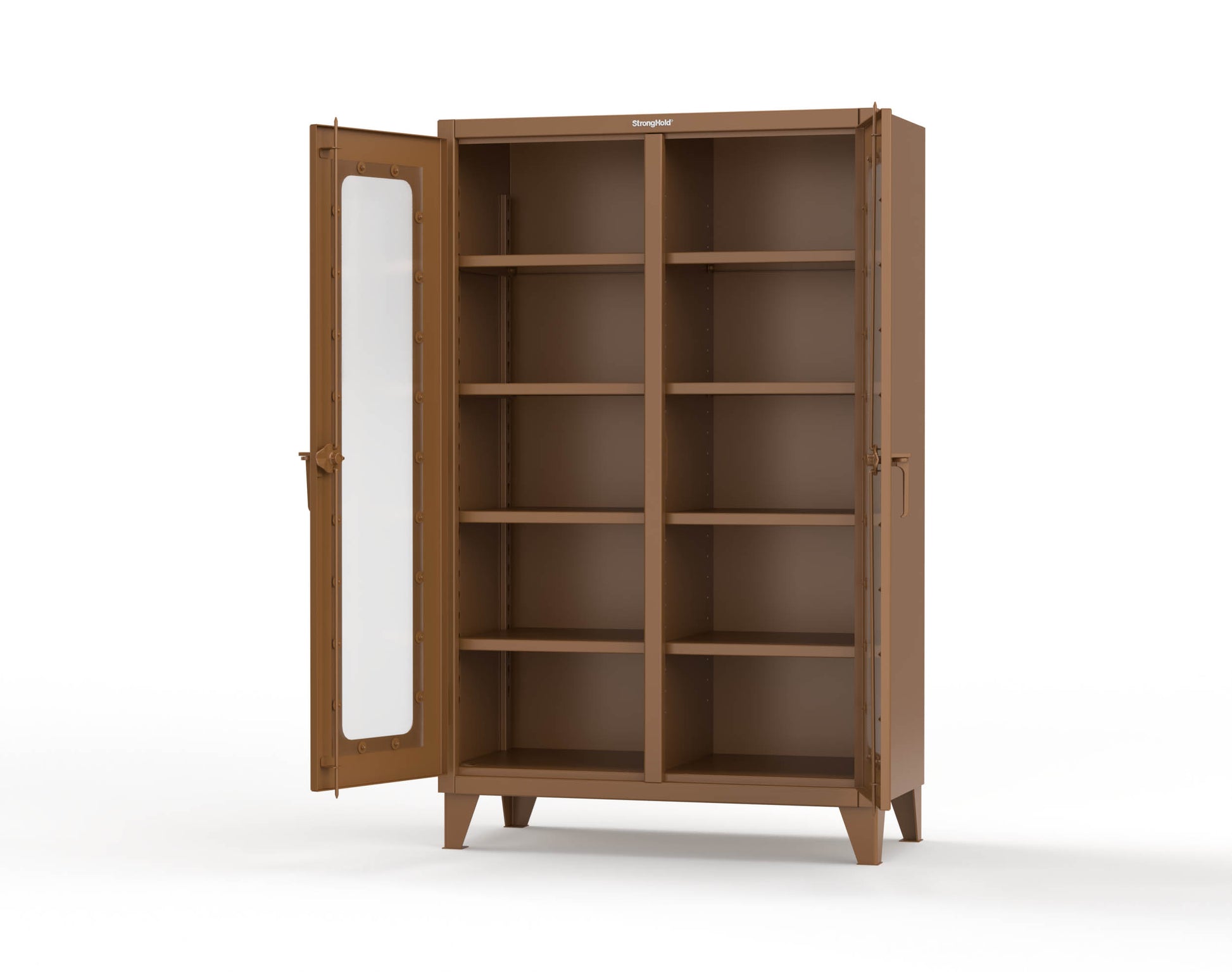 Extreme Duty 12 GA Clear View Double Shift Cabinet with 8 Shelves - 48 In. W x 24 In. D x 78 In. H - 46-DS-LD-248-8008