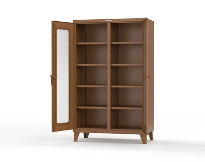 Extreme Duty 12 GA Clear View Double Shift Cabinet with 8 Shelves - 48 In. W x 24 In. D x 78 In. H - 46-DS-LD-248-8008
