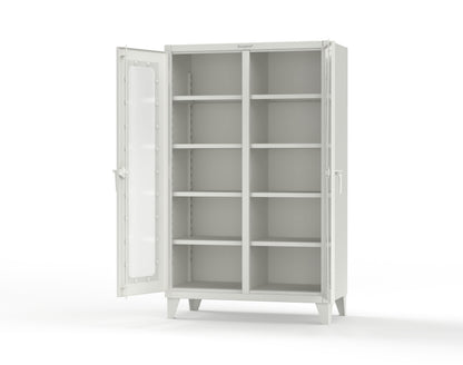 Extreme Duty 12 GA Clear View Double Shift Cabinet with 8 Shelves - 48 In. W x 24 In. D x 78 In. H - 46-DS-LD-248-9003