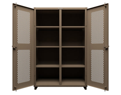 Extra Heavy Duty 14 GA Ventilated (Diamond) Cabinet with 6 Half-Width Drawers, 3 Shelves - 36 In. W x 24 In. D x 75 In. H - 36-V-243-6/5DB-L-1019