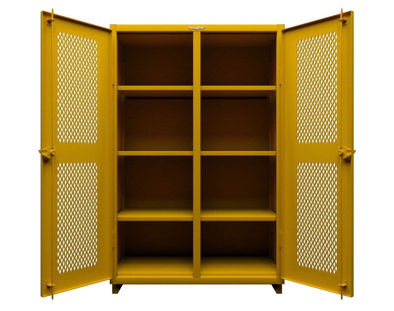 Extra Heavy Duty 14 GA Ventilated (Diamond) Cabinet with 6 Half-Width Drawers, 3 Shelves - 36 In. W x 24 In. D x 75 In. H