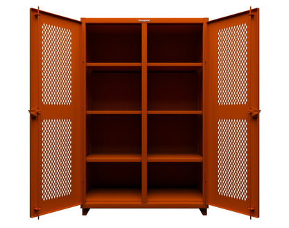 Extra Heavy Duty 14 GA Ventilated (Diamond) Cabinet with 6 Half-Width Drawers, 3 Shelves - 36 In. W x 24 In. D x 75 In. H - 36-V-243-6/5DB-L-2009