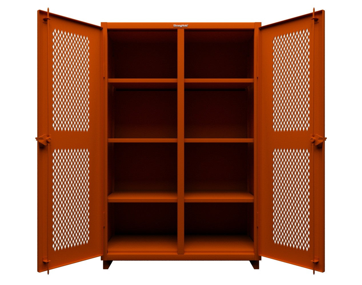 Extra Heavy Duty 14 GA Double Shift Ventilated (Diamond) Cabinet with 6 Shelves - 48 In. W x 24 In. D x 75 In. H