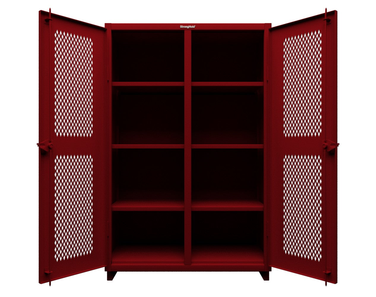 Extra Heavy Duty 14 GA Ventilated (Diamond) Cabinet with 6 Half-Width Drawers, 3 Shelves - 36 In. W x 24 In. D x 75 In. H