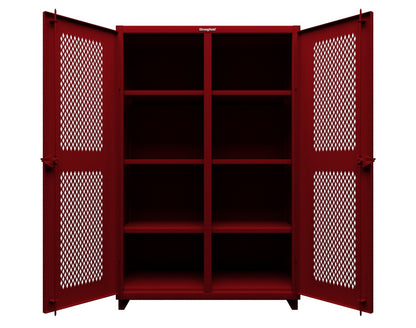 Extra Heavy Duty 14 GA Ventilated (Diamond) Cabinet with 6 Half-Width Drawers, 3 Shelves - 36 In. W x 24 In. D x 75 In. H - 36-V-243-6/5DB-L-3001