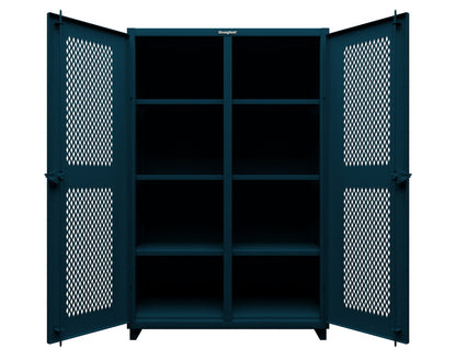 Extra Heavy Duty 14 GA Ventilated (Diamond) Cabinet with 6 Half-Width Drawers, 3 Shelves - 36 In. W x 24 In. D x 75 In. H - 36-V-243-6/5DB-L-5001