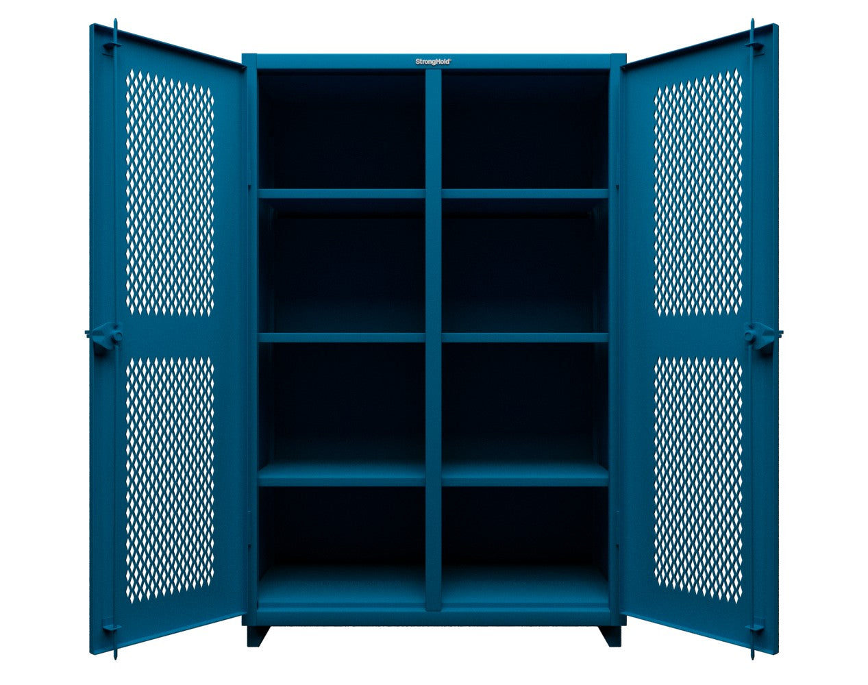 Extra Heavy Duty 14 GA Ventilated (Diamond) Cabinet with 6 Half-Width Drawers, 3 Shelves - 36 In. W x 24 In. D x 75 In. H