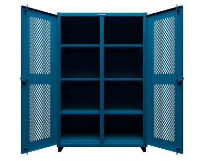 Extra Heavy Duty 14 GA Ventilated (Diamond) Cabinet with 6 Half-Width Drawers, 3 Shelves - 36 In. W x 24 In. D x 75 In. H - 36-V-243-6/5DB-L-5012