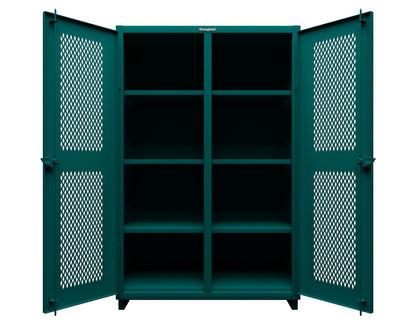 Extra Heavy Duty 14 GA Ventilated (Diamond) Cabinet with 6 Half-Width Drawers, 3 Shelves - 36 In. W x 24 In. D x 75 In. H - 36-V-243-6/5DB-L-5021